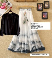 LADIES DRESS-SF-EMI-73A(Black)