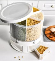 OBS. 360 Degree Rotated 6 Girds Food Dispenser