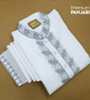 JM5.Dhuti Cotton White Panjabi