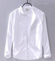 CT2.1Pcs Full Sleeve Ban coler shirt–(White)