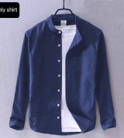 CT2.1Pcs Full Sleeve Ban coler shirt–(Blue)