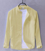 CT2.1Pcs Full Sleeve Ban coler shirt-(Lemon)