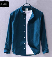 CT2.1Pcs Full Sleeve Ban coler shirt-(Petrol)