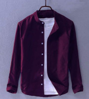 CT2.1 Pcs Full Sleeve Ban coler shirt-(Purple)