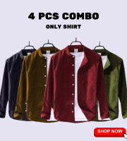 CT2.4 Pcs Full Sleeve Ban coler shirt-(Any Color)