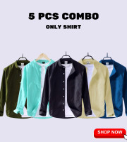 CT2.5 Pcs Full Sleeve Ban coler shirt-(Any Color)
