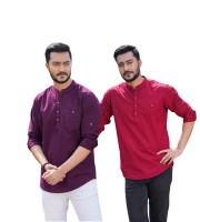 CT3.2 Pcs Long Sleeve Katua-(Merun+Jam)