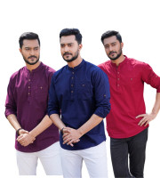 CT3.3 Pcs Long Sleeve Katua-(Purple+Blue+Meroon)