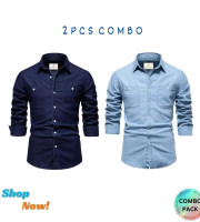 CT6.2 Pcs Denim-Double-Poket-Navy-Blue-Light Sky