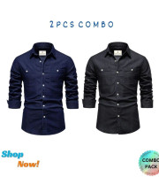 CT6.2 Pcs Denim-Double-Poket-Navy Blue+Black