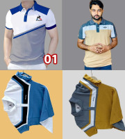 4 Pcs Polo Shirt-(01+08+12+15)