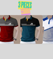 3 Pcs Polo Shirt-(07+04+01)