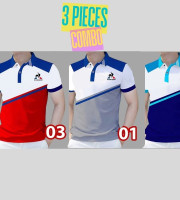 3 Pcs Polo Shirt-(01+02+03)