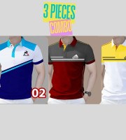 3 Pcs Polo Shirt-(02+07+06)