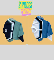 2 Pcs Polo Shirt-(13+14)