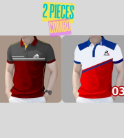 2 Pcs Polo Shirt-(07+03)