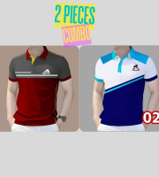 2 Pcs Polo Shirt-(07+02)